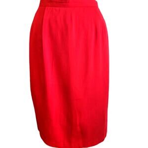 Vintage Red High Waisted Pencil Skirt Size 6